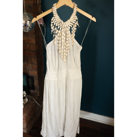 Ramy Brook Dresses & Skirts - Ramy Brook NWT Viola Shell Bib Swim Cover-Up White Dress Size M